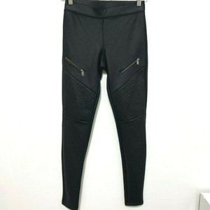 Express Size XS Faux Leather Moto Leggings Black